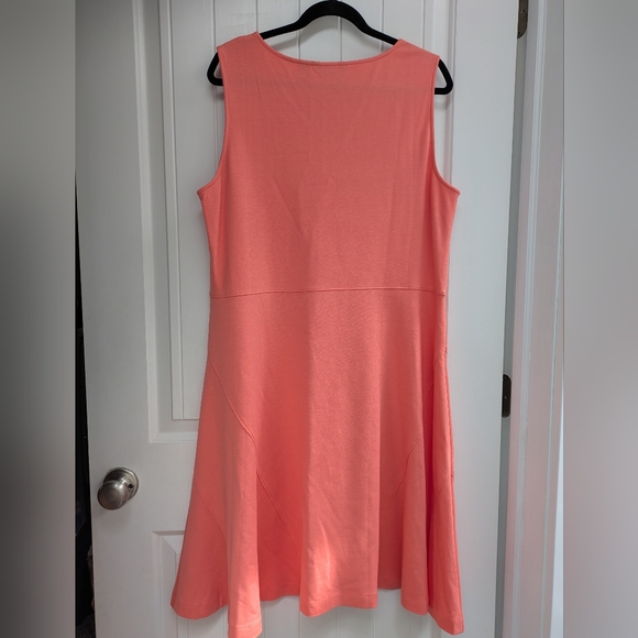 Lands' End Coral V-Neck Midi Dress - Picture 4 of 6